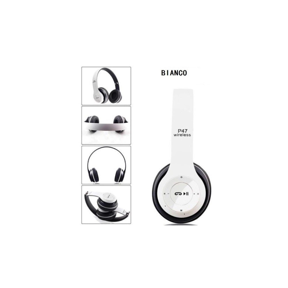 Trade Shop - Cuffie Bluetooth Stereo P47 Per Smartphone E Computer Wireless -