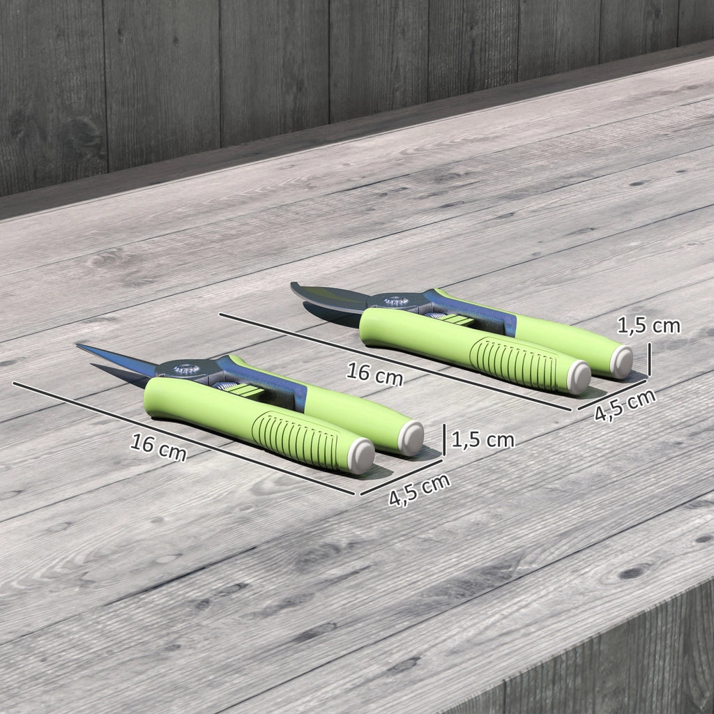 Set Giardinaggio 2 Pezzi ¨C Minimal ¨C Acciaio Inox Verde+Argento