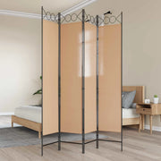 Divisorio Ambienti | Divider per stanze | Paravento a 4 Pannelli Beige 160 x 200 cm Tessuto