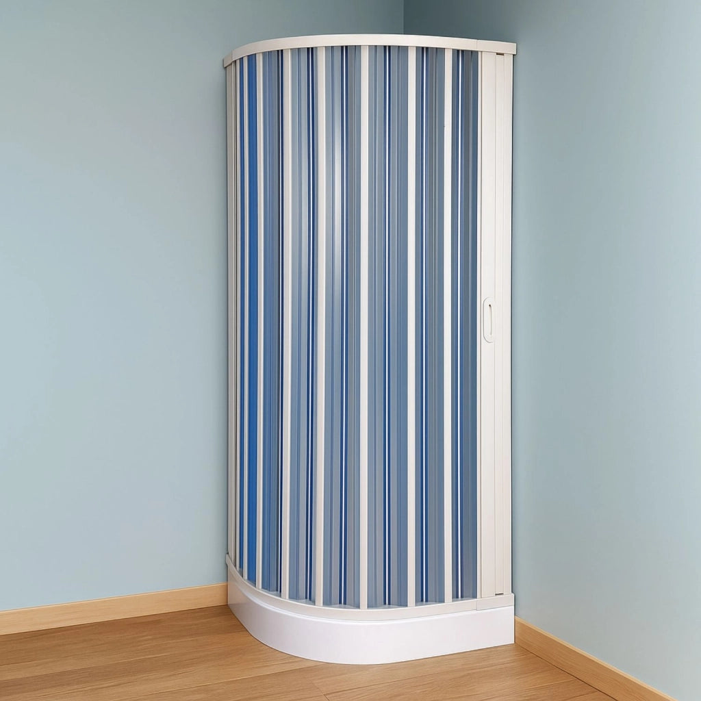Box doccia soffietto semicircolare pvc guide estensibili aperture reversibili *** misure 78-90 x 78-90 cm, confezione 1
