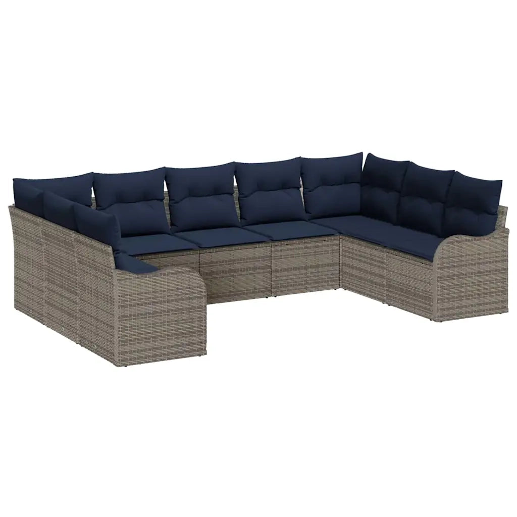 Set Divano da Giardino Grigio polyrattan 3345865