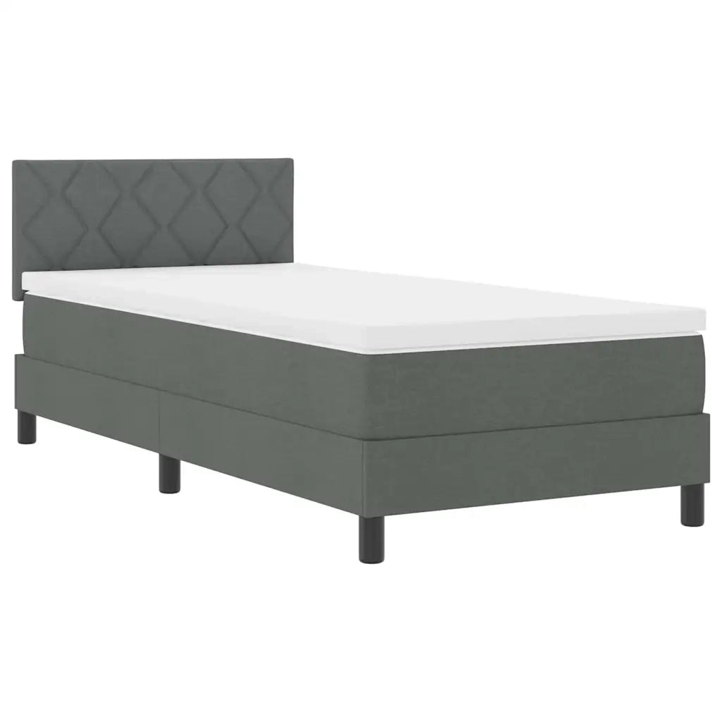 Letto a molle con materasso Grigio scuro 90 x 200 cm Tessuto 3342255
