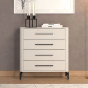 Mogoro, Cassettiera 4 Cassetti, 90x40x94h cm Bianco