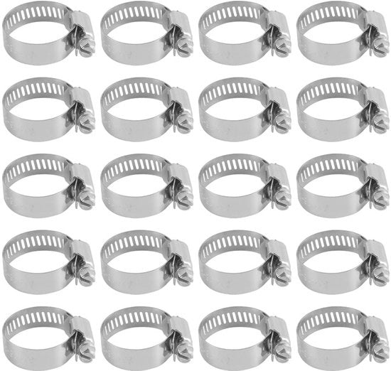 Set di attuatori di tubo in acciaio inossidabile - 20 pezzi - Adattabili - Dimensioni 18-32mm - Per manutenzione delle condotte idriche - Slangi flessibili - Attuatore di tubo