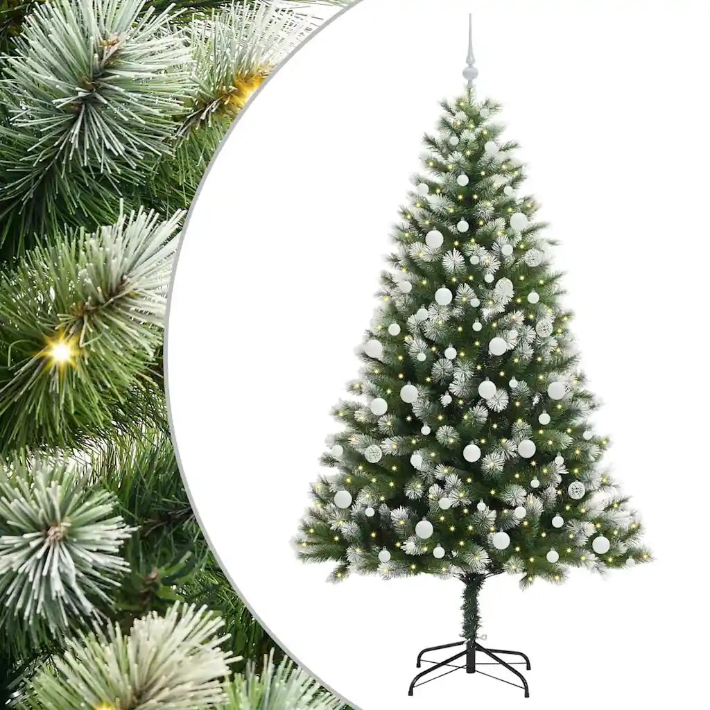 Albero di Natale artificiale a cerniera con neve fioccata 3395454