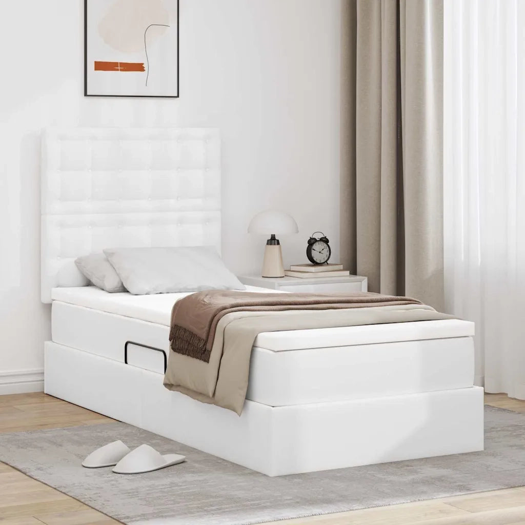 Letto con contenitore e LED con led Bianco Puro 90 x 200 cm