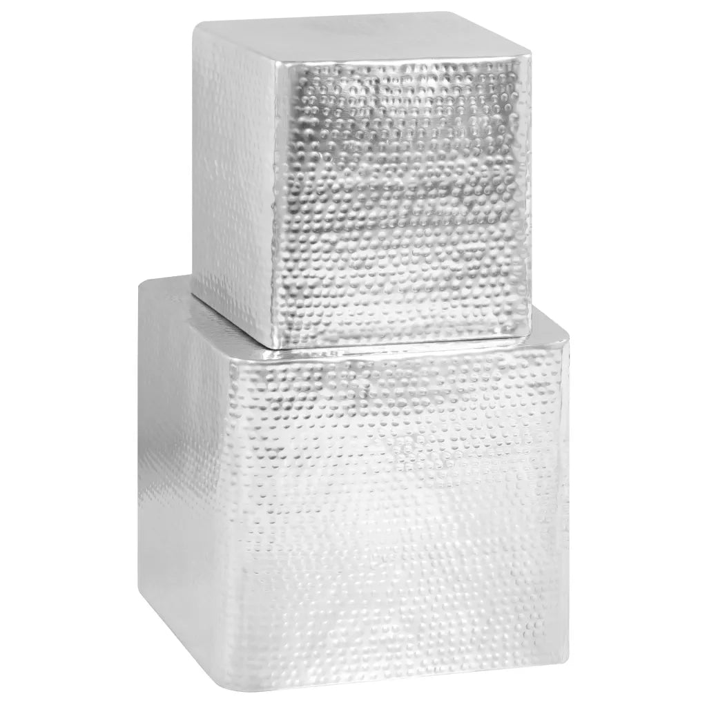 Tavolini da Salotto 2 pz Argento in Alluminio 246504