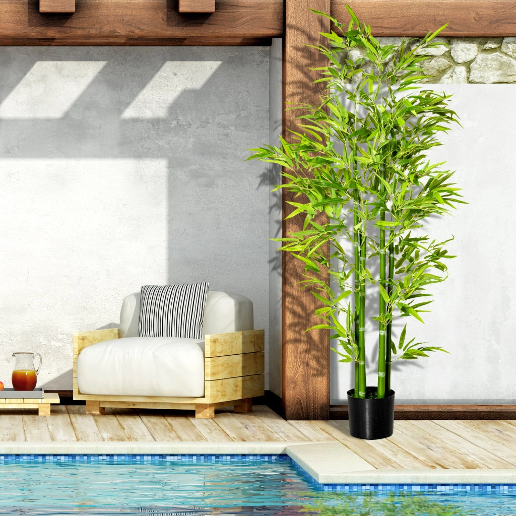 Pianta Finta Bamb¨´ ¨C Minimal ¨C 150cm con Vaso Verde