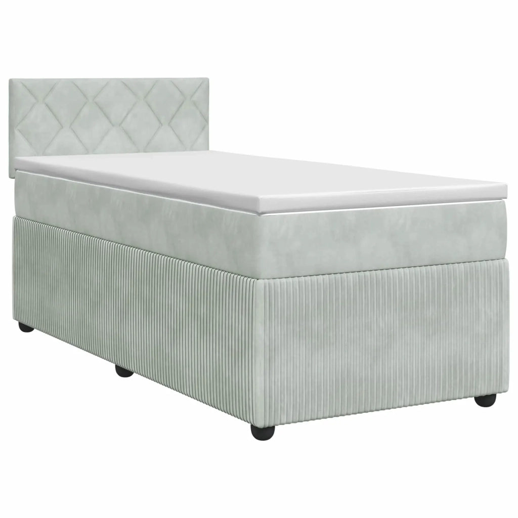 Letto box spring con materasso Grigio Chiaro 80 x 200 cm 3451571