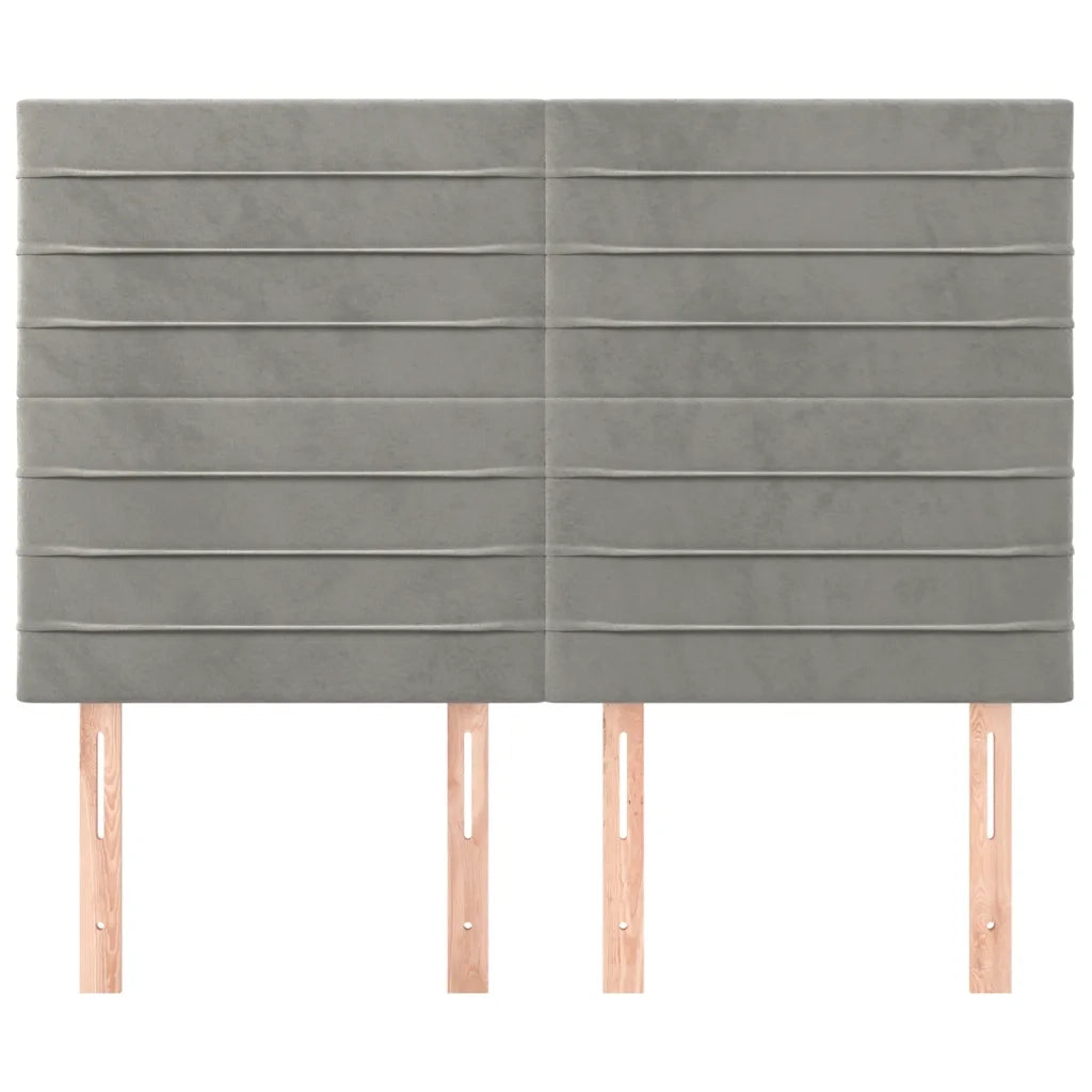 Testiera | Testata Grigio Chiaro 144x5x118/128 cm Velluto