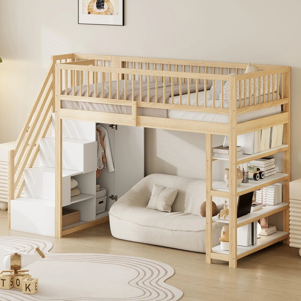 Letto a Soppalco con Armadio e Cassetti ¨C MINIMAL ¨C Massello, 90x200