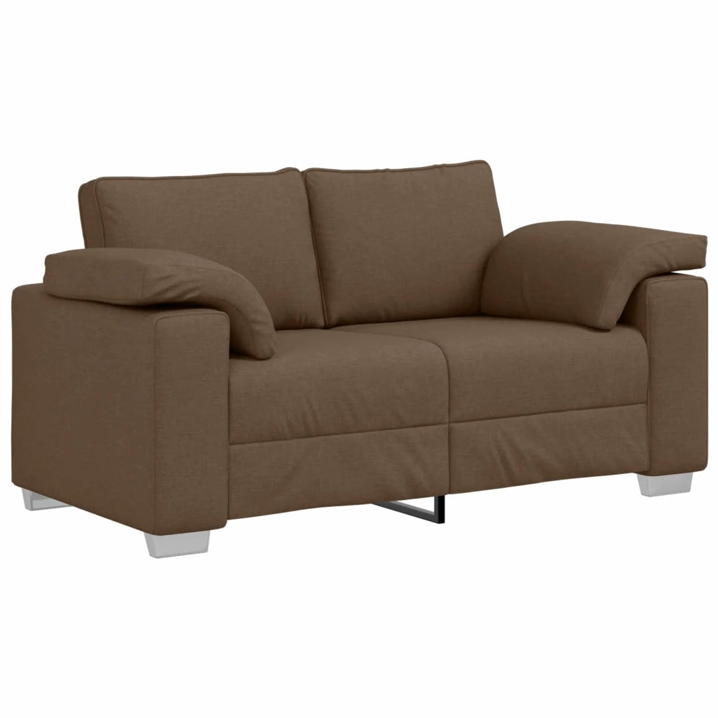Divano 3 pcs Marrone 219 x 80 x 82 cm Tessuto misto lino 3324662