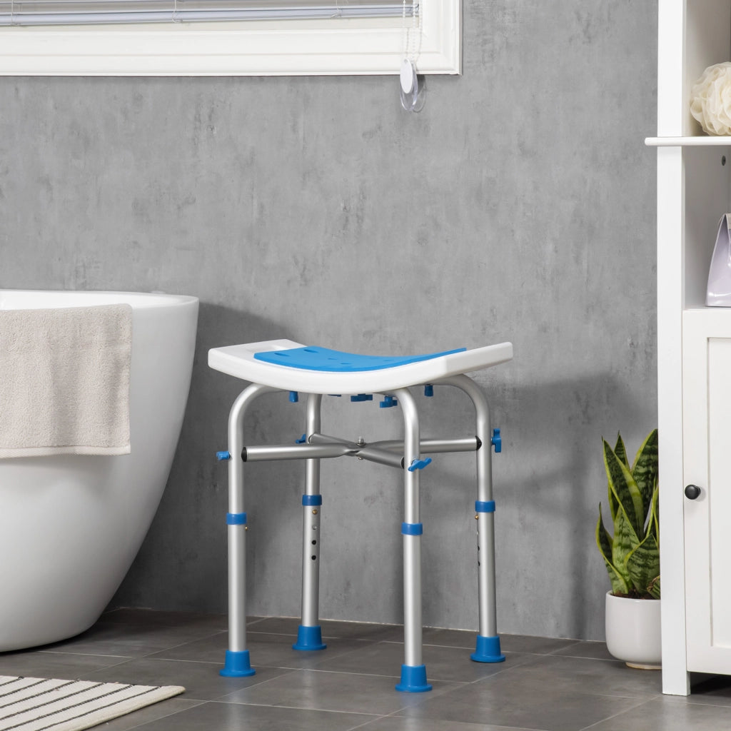 Sgabello Doccia Regolabile ¨C Minimal ¨C Blu Alluminio Antiscivolo