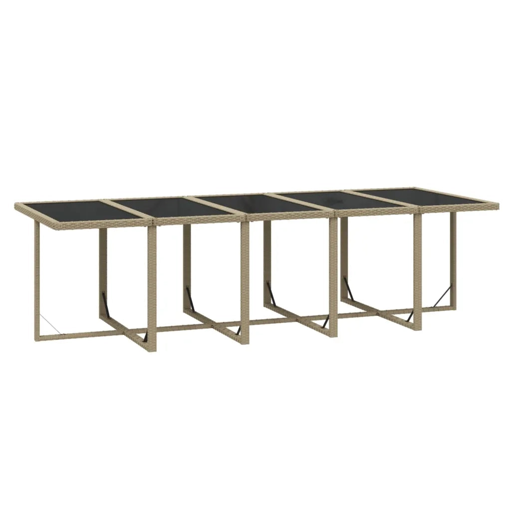 Set da Pranzo da Giardino 11 pz con Cuscini in Polyrattan Beige 3095596