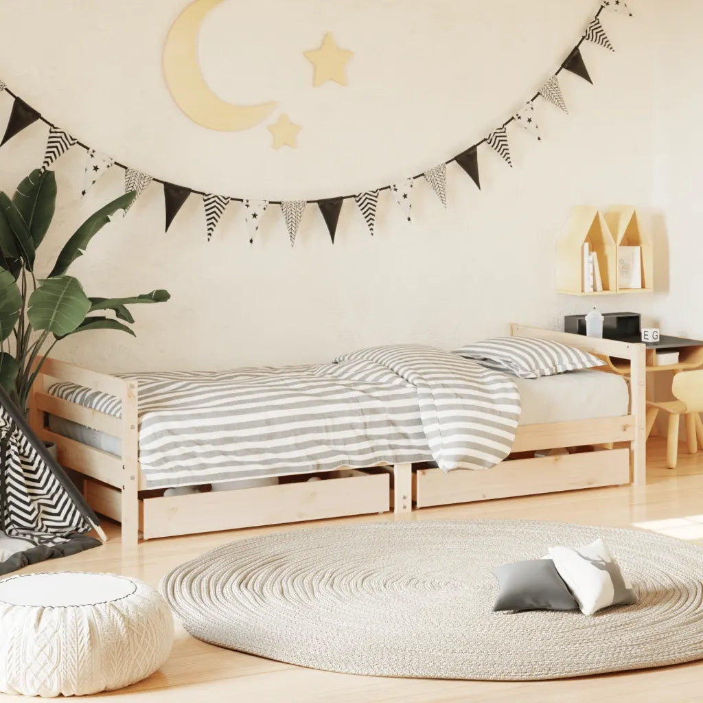 Giroletto Bambini con Cassetti-Struttura Letto Bambini 80x200 cm Legno Massello di Pino 648772
