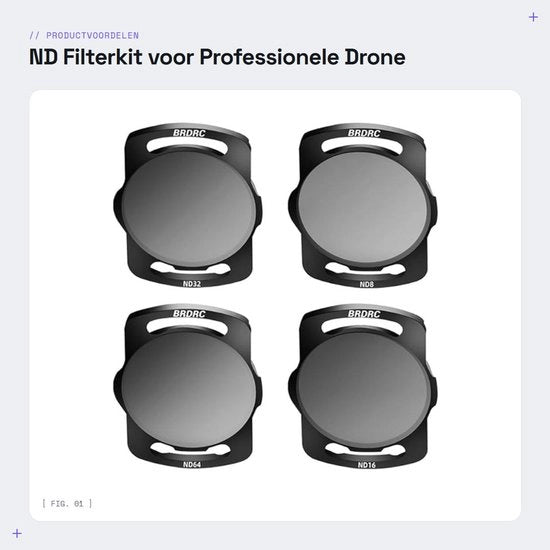 Kit Filtro ND per Drone 4 pezzi - Compatibile con Avata/O3 - Filtro ND8/ND16/ND32/ND64 - Alluminio/Vetro Ottico - Fotografia Aerea Professionale