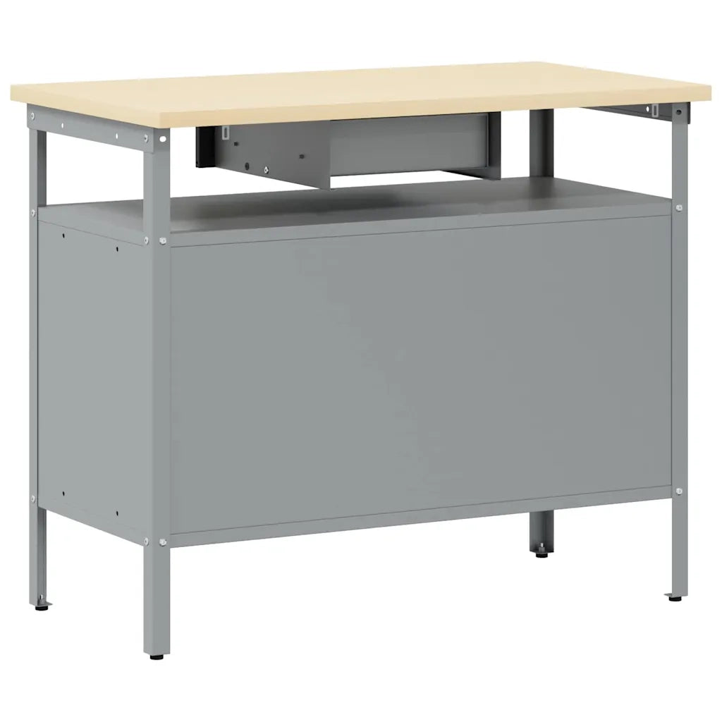 Banco da lavoro con cassetto Nero e Grigio 100 x 55 x 85 cm 4103458