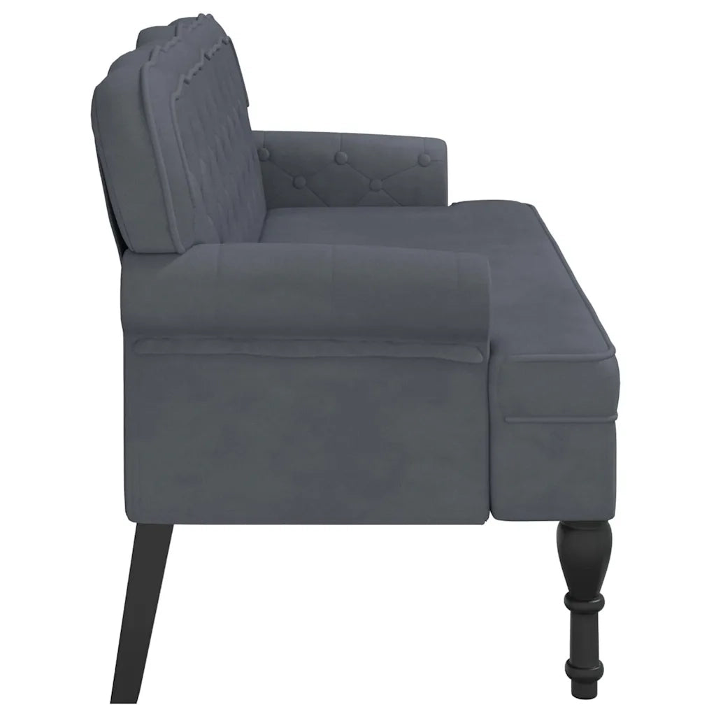 Panca con Schienale Grigio Scuro 119,5x64,5x75 cm in Velluto CFW3914238