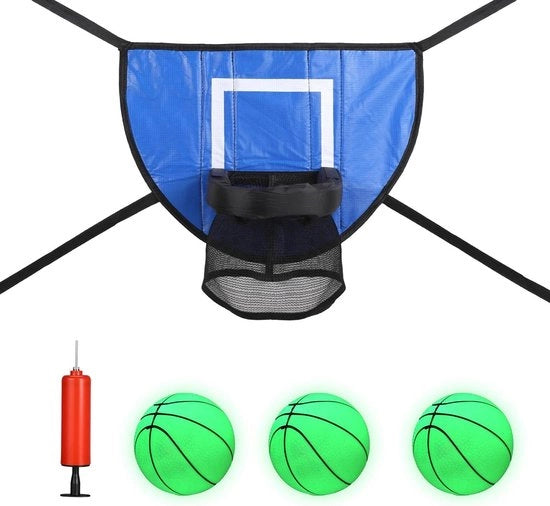 Anello da Basket per Trampolino - Palle a Luce emettenti - Impermeabile - Facile da Installare Anello da Basket