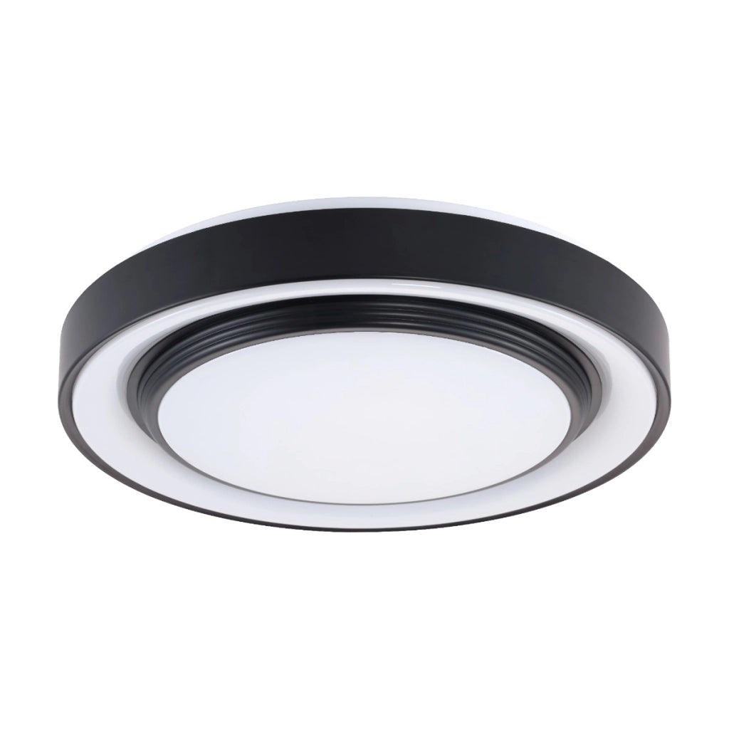 Plafoniera LED 72W tonda 48cm nera CCT telecomando