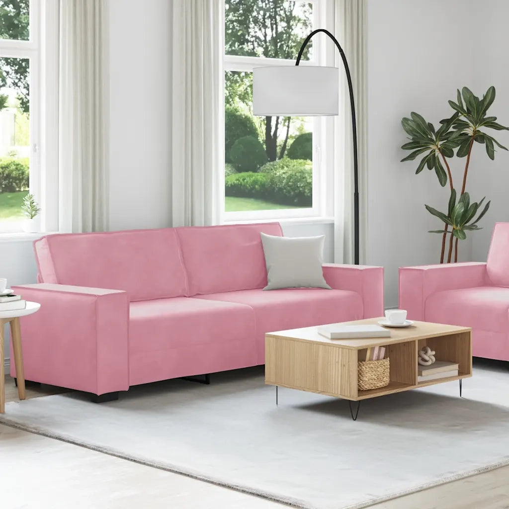 Set di Divani 2 pz con Cuscini rosa in Velluto 3324703