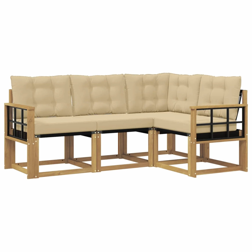 Set di divani da esterno con cuscino 4 pcs Bianco e Beige 3389435