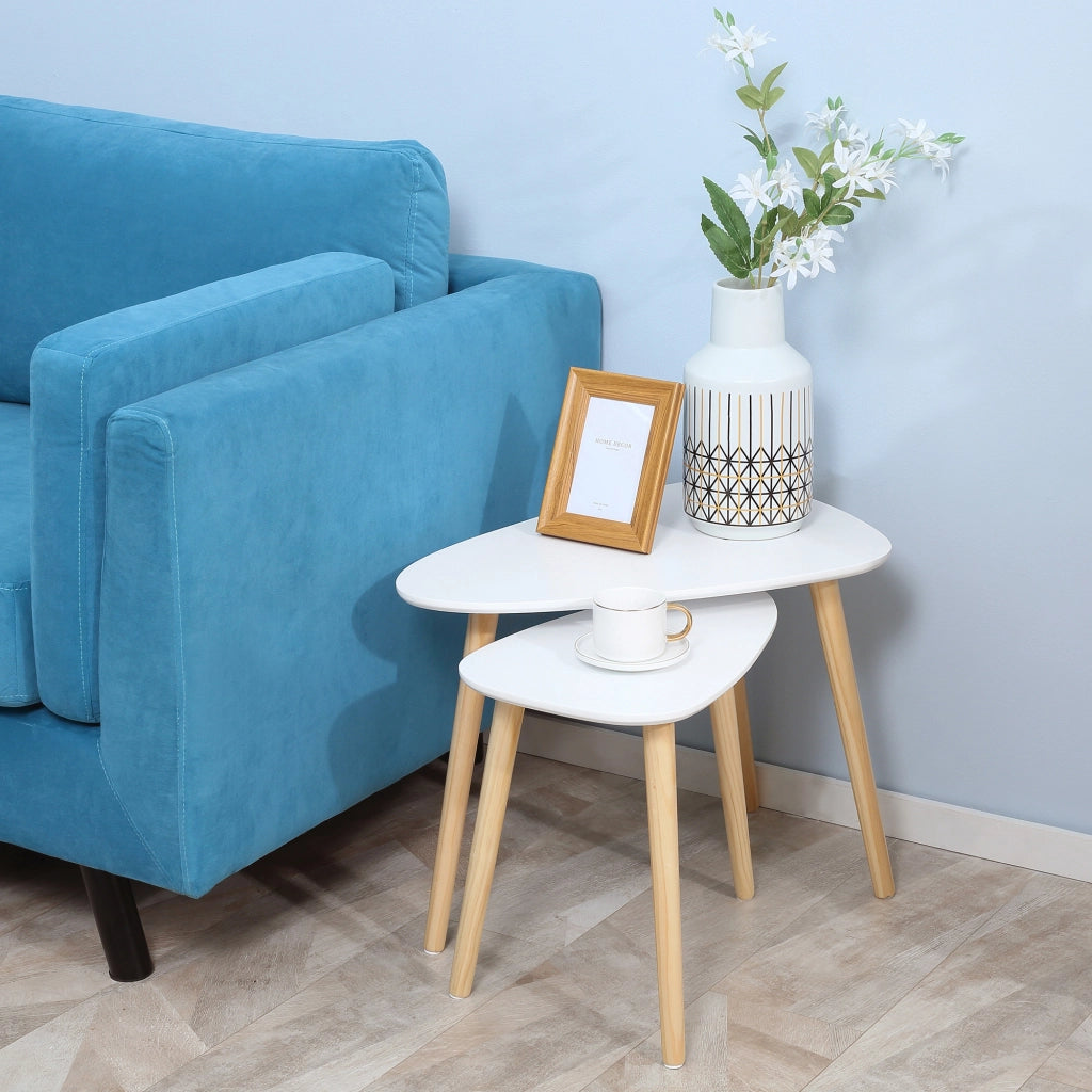 Tavolino da caff¨¨ nidificante design scandinavo ¨C zephmum ¨C bianco