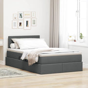 Letto con contenitore e materasso Grigio scuro 120 x 190 cm