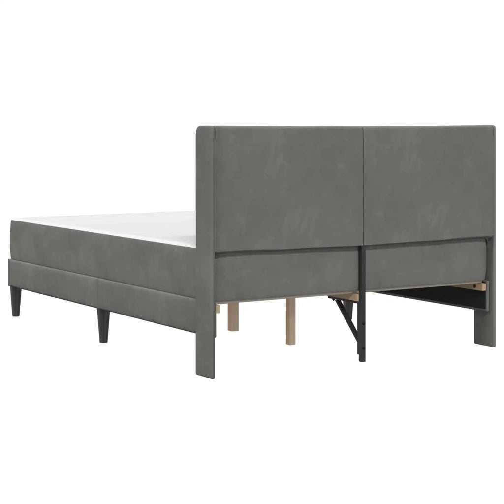 Struttura letto con materasso-Giroletto Grigio Scuro 120 x 190 cm Velluto 445147