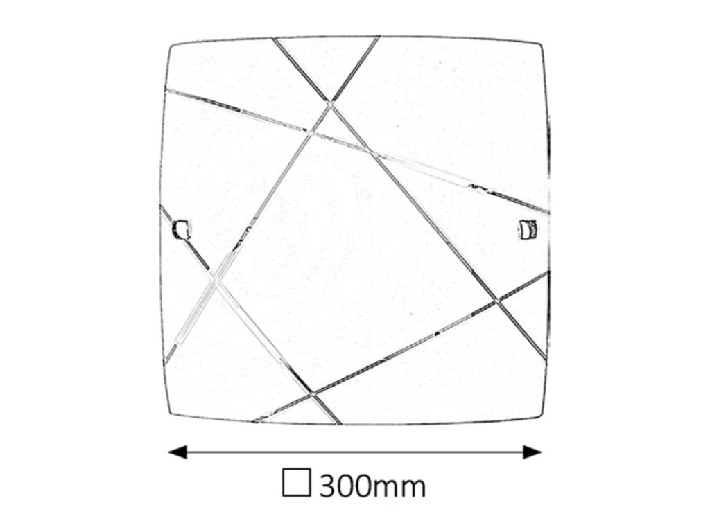 Plafoniera quadrata vetro bianco 30cm E27 Phaedra 3698