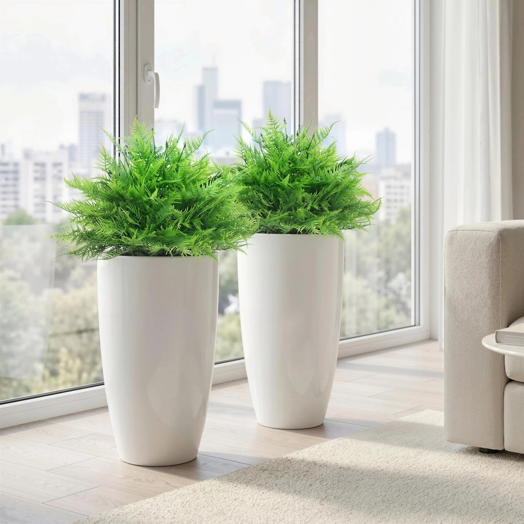Piante Artificiali Boston Felce ¨C Minimal ¨C Grigio 60 cm Set 2 Pezzi