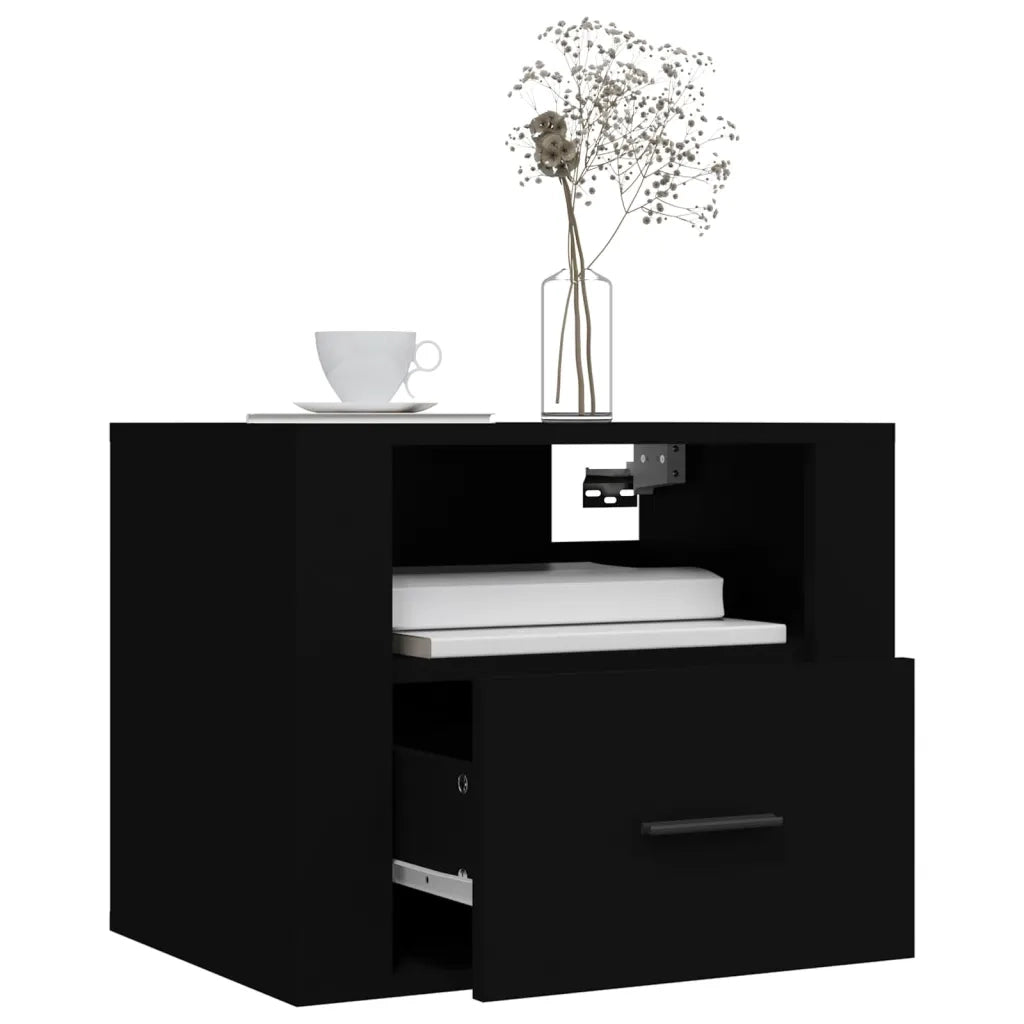 Comodini a Muro 2 pz Nero 50x36x40 cm 816883