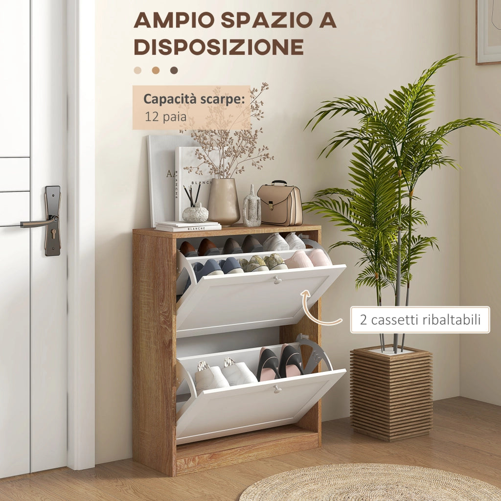 Scarpiera con 3 Ripiani Regolabili ¨C Minimal ¨C 60x24.5x75.5 cm