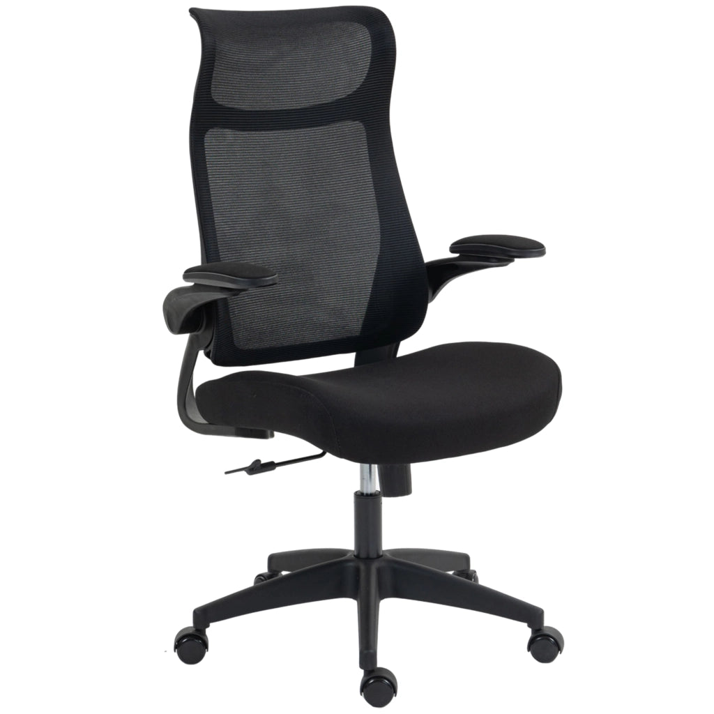 Sedia da Ufficio Ergonomica Girevole in Maglia con Supporto Lombare e Braccioli Regolabili ¨C Minimal ¨C Nero