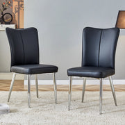 SEDIA da pranzo Set da 2 pezzi Nero PU e metallo