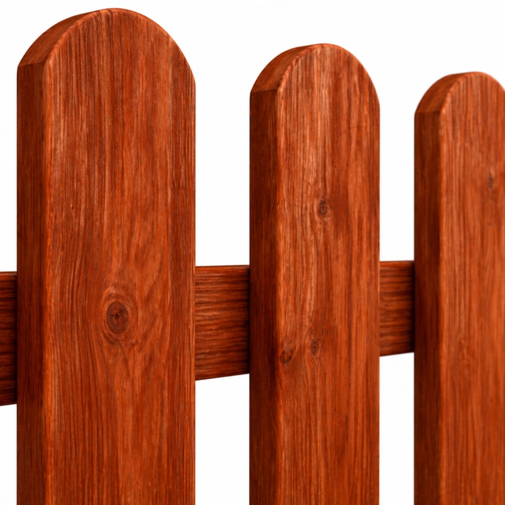 Staccionata In Legno Di Pino Per Giardino Orto E Recinzioni Decorative Con Doghe Arrotondate Barriera Outdoor Resistente Alle Intemperie 180 x 100 Cm Legno Scuro