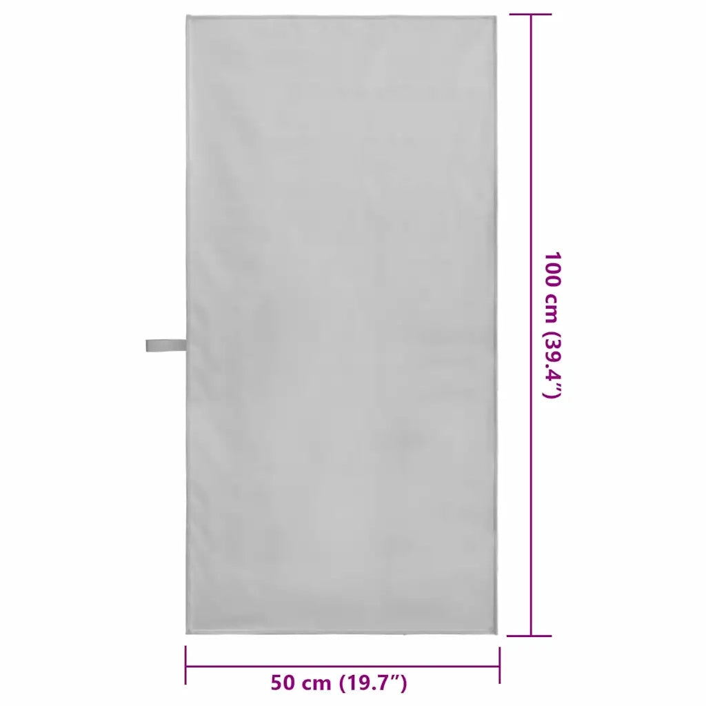 Asciugamani Sportivi 2 pz | Teli per bagno Grigio 100 x 50 cm