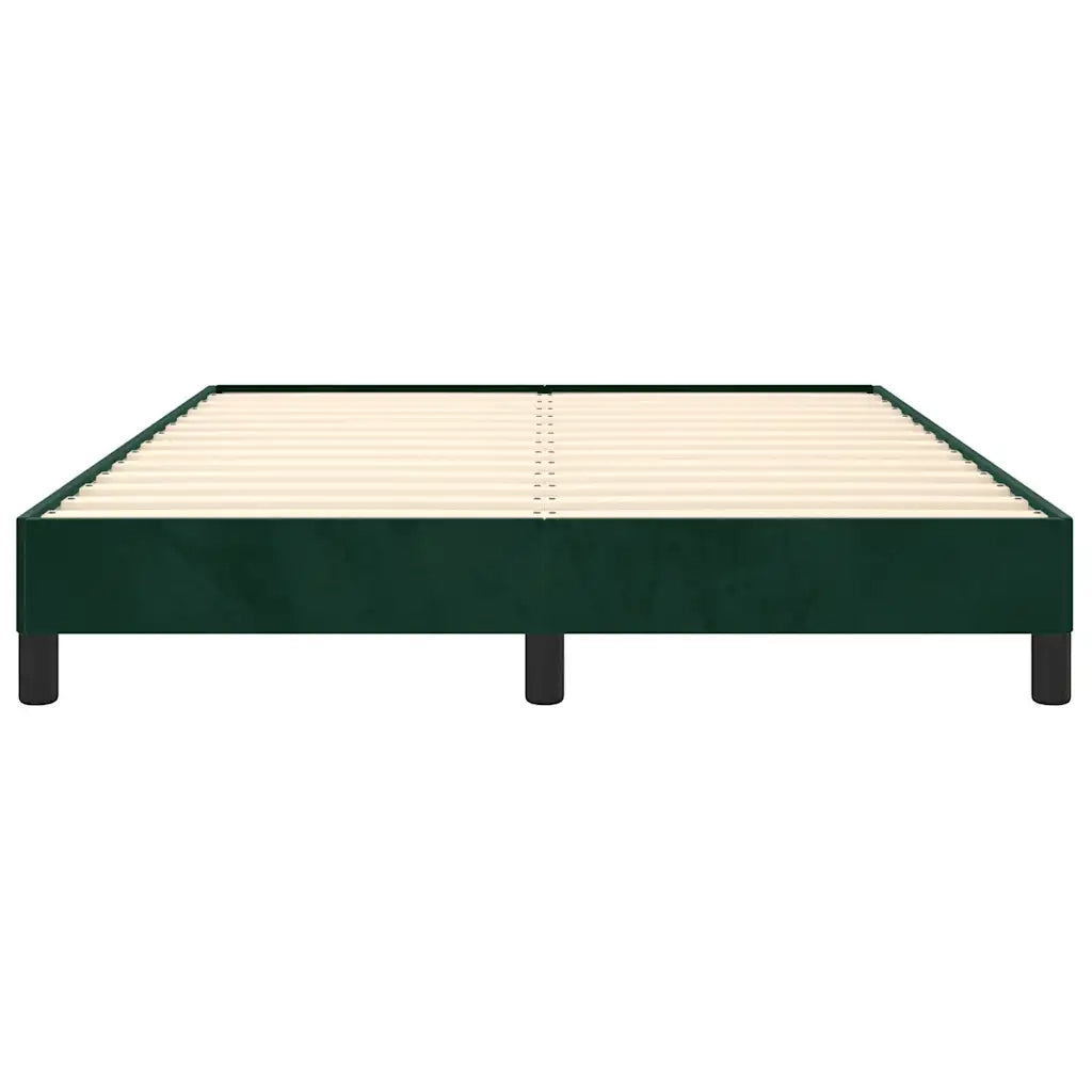 Letto matrimoniale | Letto per adulti | Giroletto senza Materasso Verde Scuro 140x200 cm in Velluto