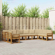 Set di divani da esterno con cuscino 10 pcs Naturale e Beige 3367056