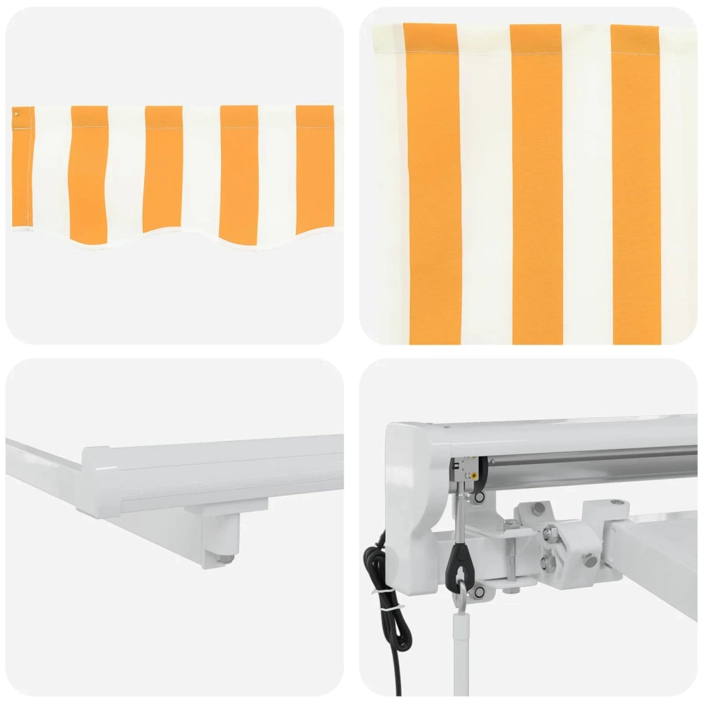 Tettuccio Elettrico Retrattile Giallo e Bianco 4 × 3 m 3421809