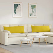 Cuscini da Divano 2 pz-Set di 2 Cuscini per Sofa Giallo 120 x 40 cm Tessuto in Cords