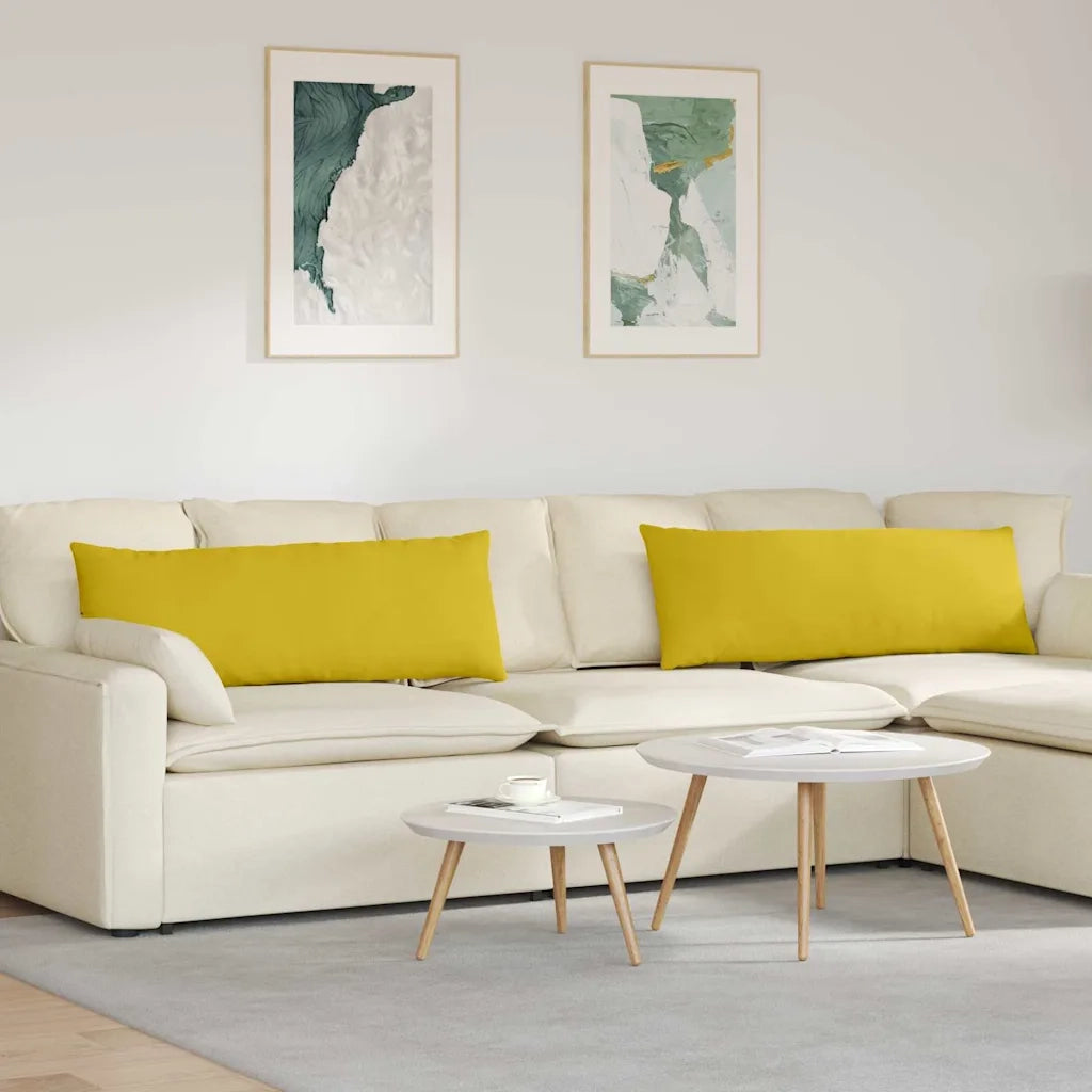 Cuscini da Divano 2 pz-Set di 2 Cuscini per Sofa Giallo 120 x 40 cm Tessuto in Cords