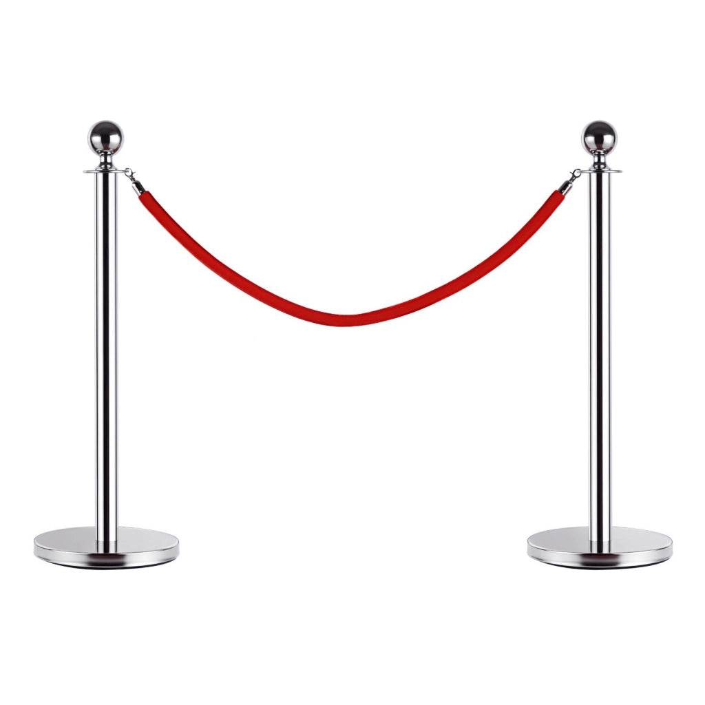 Paletti Delimitazione con Corde ¨C Xylo ¨C Acciaio Inox §¶32x95cm Rosso Argento