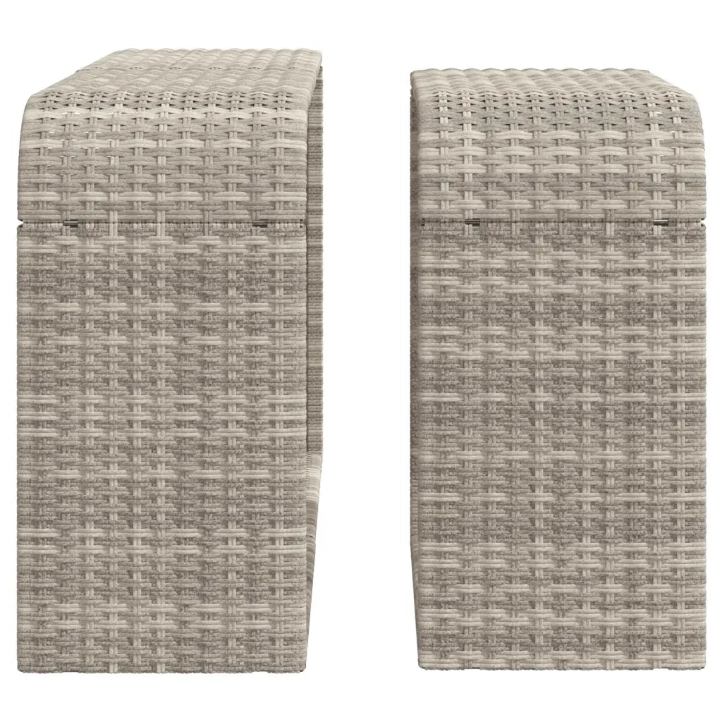 Scaffali Portaoggetti 2 pz Grigio Chiaro in Polyrattan 366188