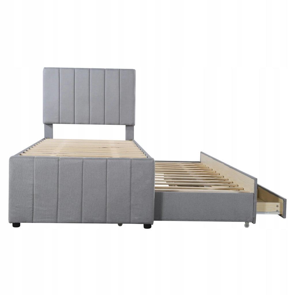 Letto imbottito 90x200 con cassetti - Xylo - Grigio