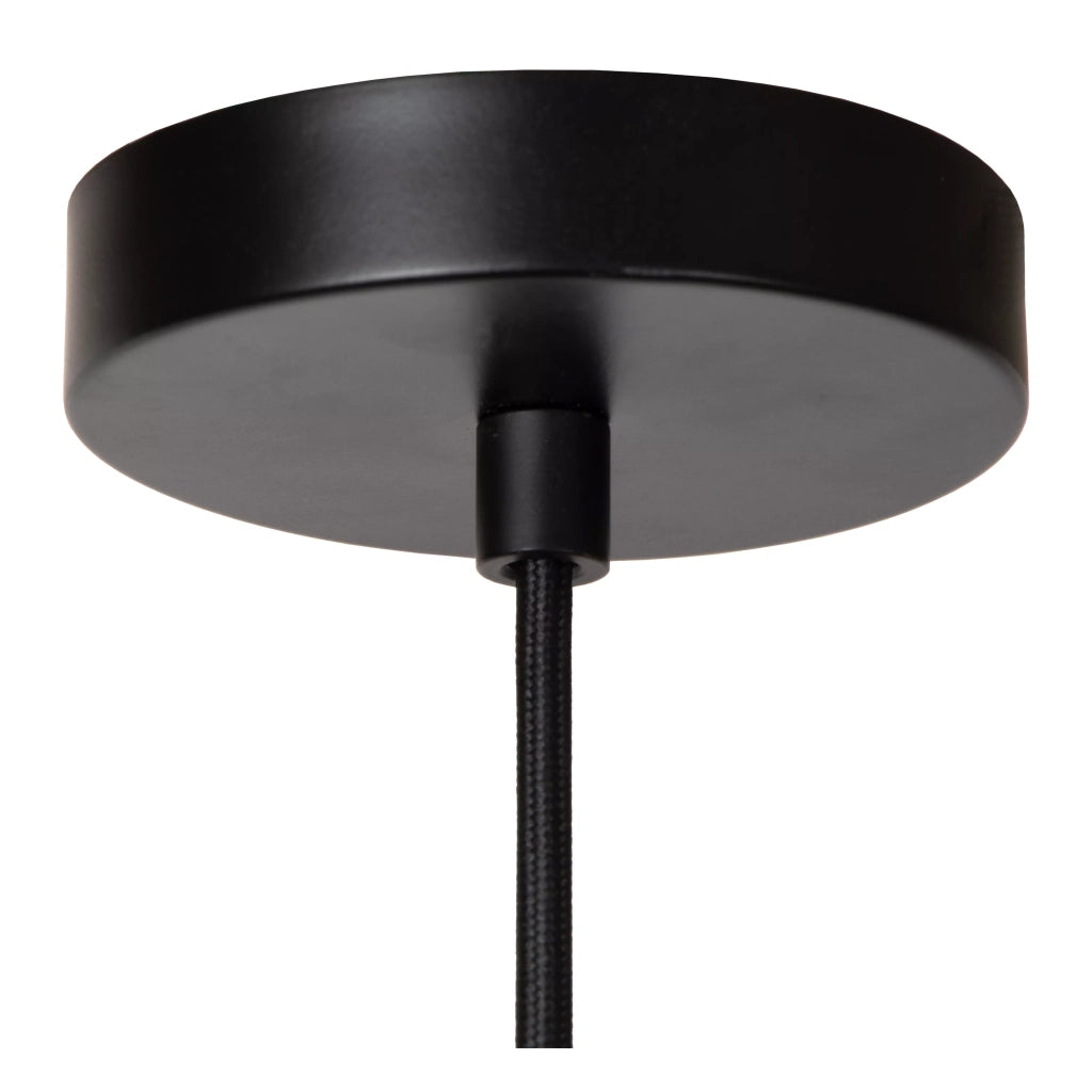 Lampada a sospensione nera in cotone Jessica Lucide E27