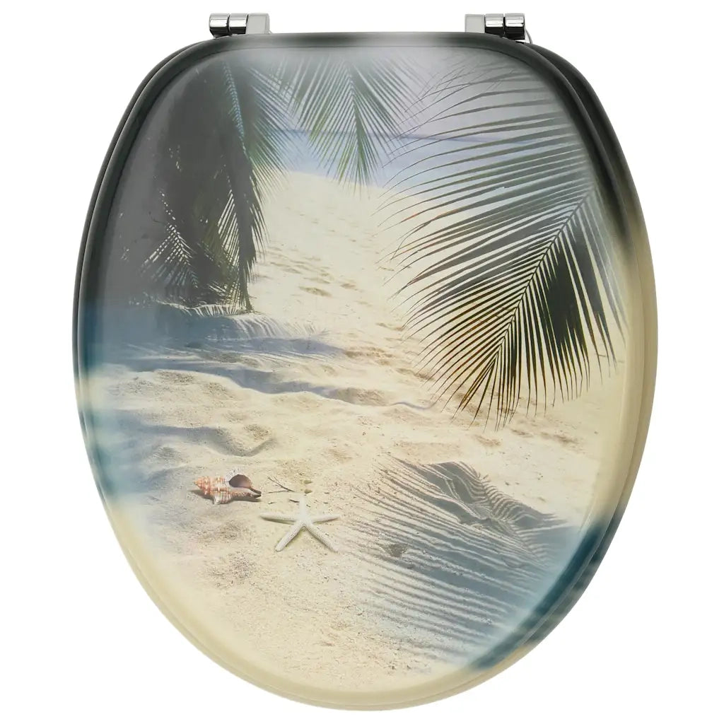 Tavoletta WC con Coperchio MDF Design Spiaggia 146911