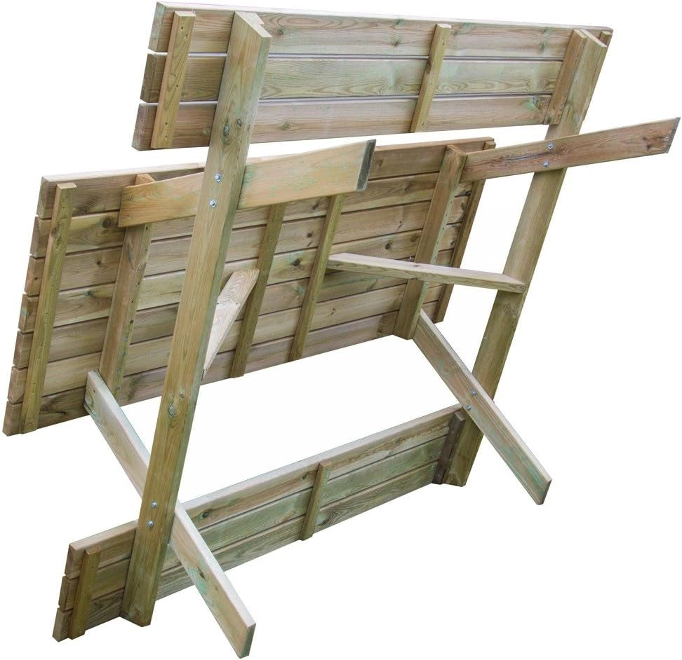 TAVOLO DA PIC NIC IN LEGNO robusto + panche sedura arredo giardino cm 180x120x70h