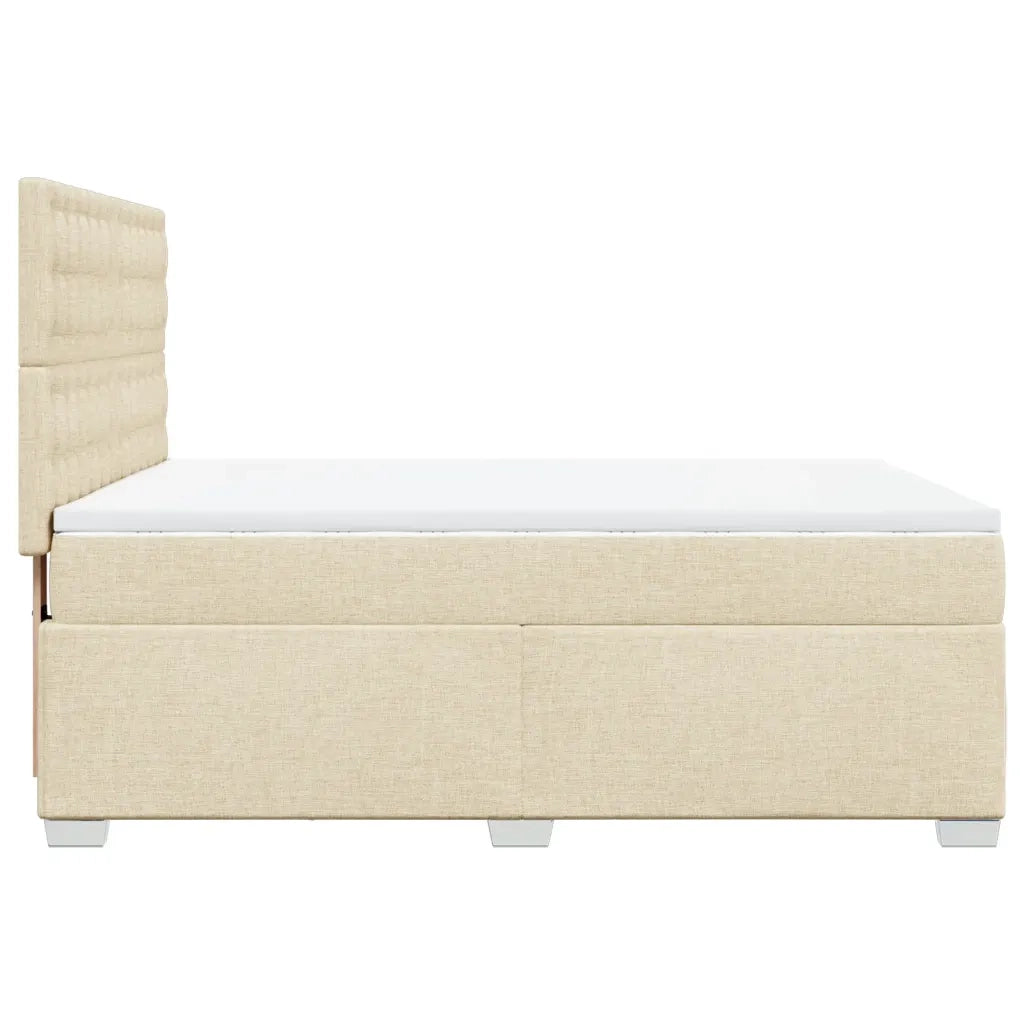 Giroletto a Molle con Materasso Crema 160x200 cm in Tessuto 3290558