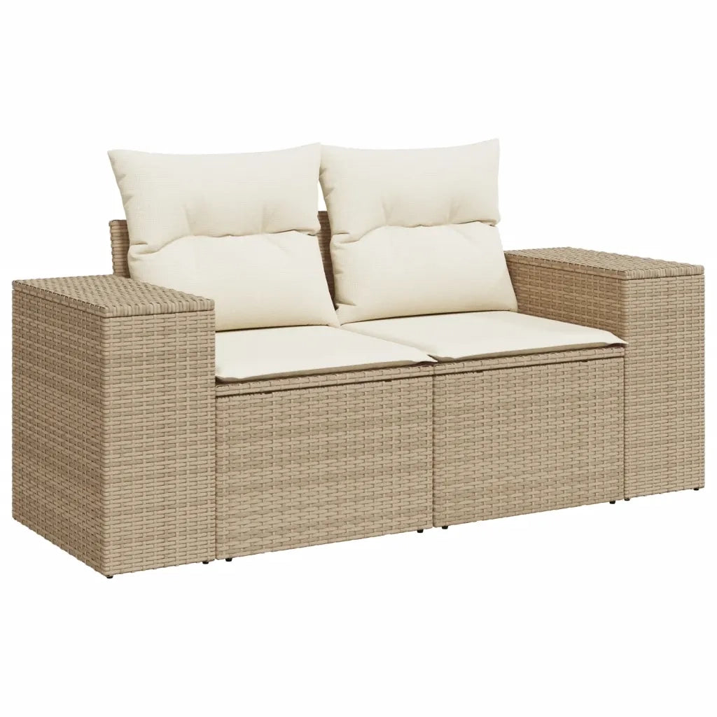 Set Divano da Giardino 10 pz con Cuscini Beige in Polyrattan 3269368
